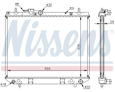 Radiator, engine cooling 61742A Nissens, Image 2