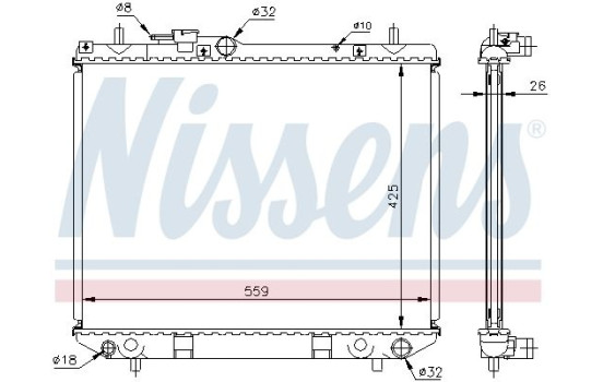 Radiator, engine cooling 61742A Nissens, Image 2