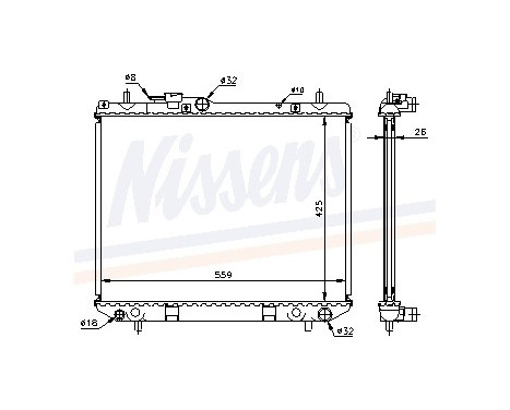 Radiator, engine cooling 61742A Nissens