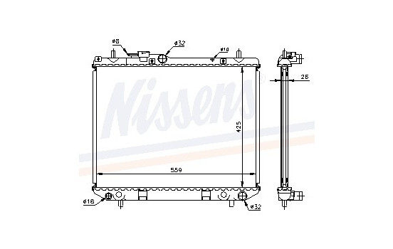 Radiator, engine cooling 61742A Nissens