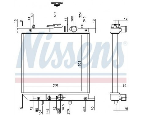 Radiator, engine cooling 61748 Nissens