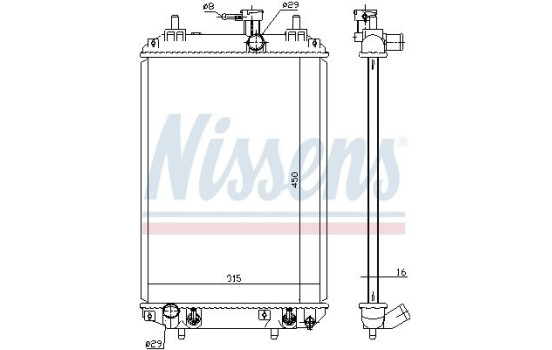 Radiator, engine cooling 617547 Nissens