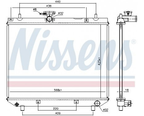 Radiator, engine cooling 617555 Nissens