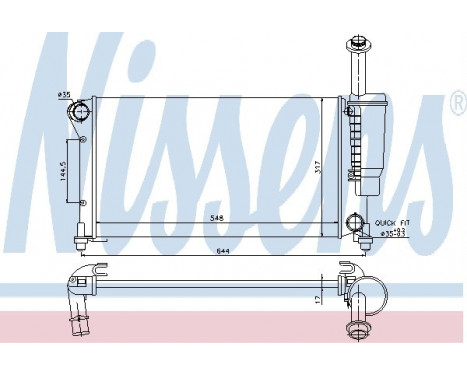 Radiator, engine cooling 617852 Nissens