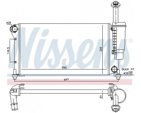 Radiator, engine cooling 617852 Nissens, Image 2