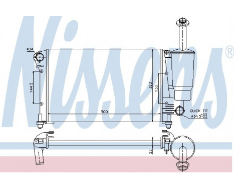 Radiator, engine cooling 617853 Nissens