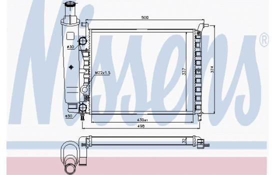 Radiator, engine cooling 617857 Nissens