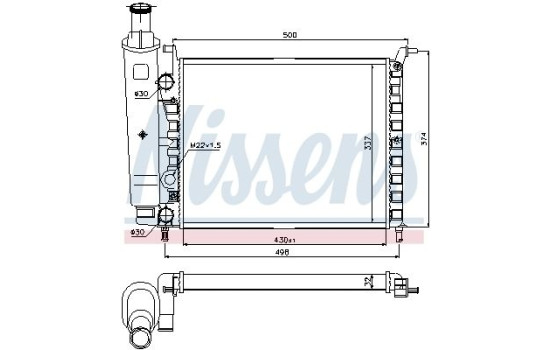 Radiator, engine cooling 617857 Nissens, Image 2