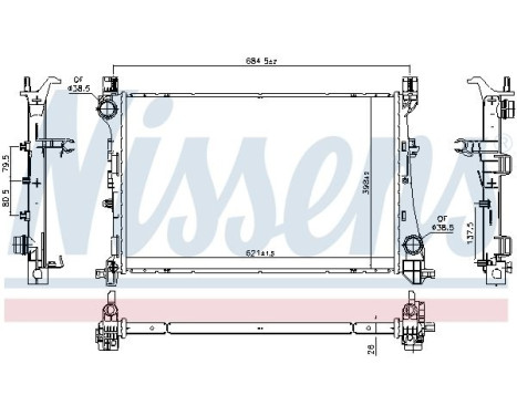 Radiator, engine cooling 617869 Nissens