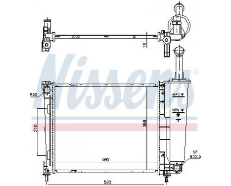 Radiator, engine cooling 617873 Nissens
