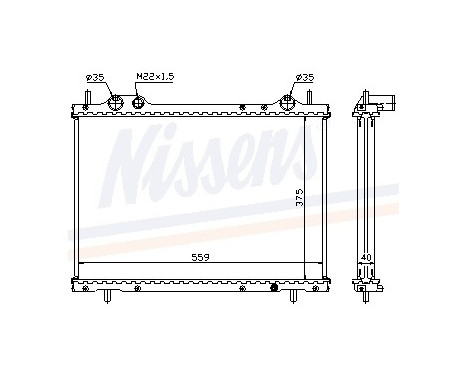 Radiator, engine cooling 61792A Nissens