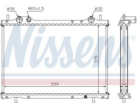 Radiator, engine cooling 61792A Nissens, Image 2