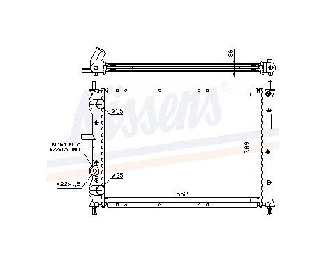 Radiator, engine cooling 61879A Nissens