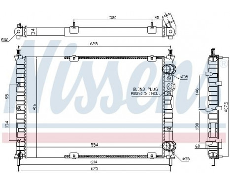 Radiator, engine cooling 61879A Nissens, Image 2