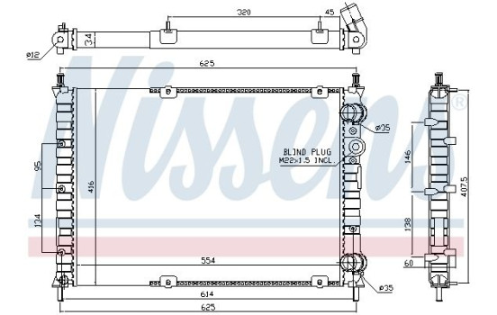 Radiator, engine cooling 61879A Nissens, Image 2