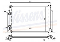 Radiator, engine cooling 61885A Nissens