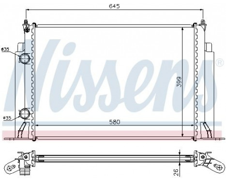 Radiator, engine cooling 61885A Nissens, Image 2