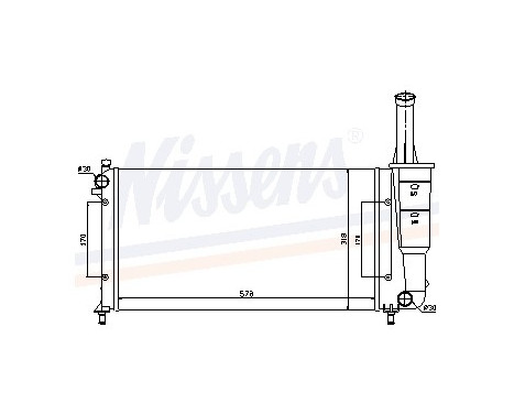 Radiator, engine cooling 61889 Nissens