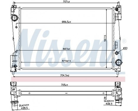 Radiator, engine cooling 61919 Nissens