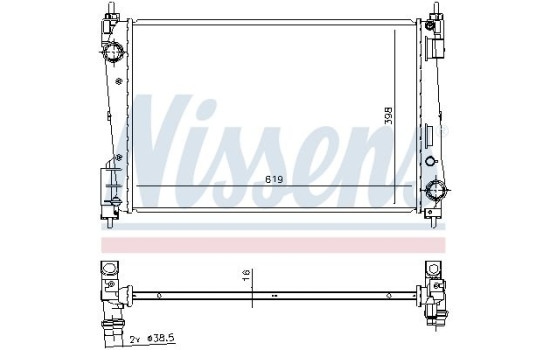 Radiator, engine cooling 61924 Nissens