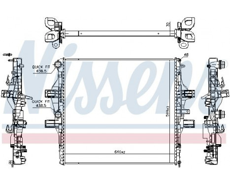 Radiator, engine cooling 61989 Nissens