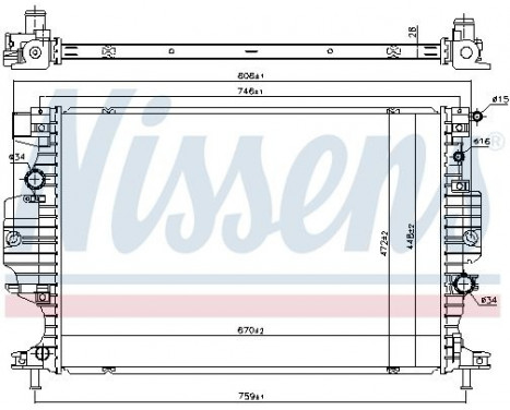 Radiator, engine cooling 620156 Nissens