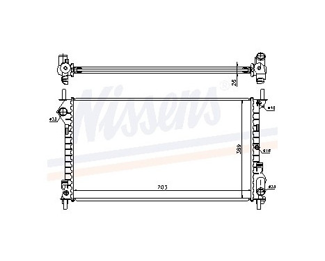 Radiator, engine cooling 62015A Nissens