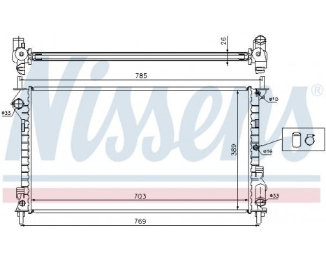 Radiator, engine cooling 62015A Nissens, Image 2