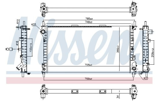 Radiator, engine cooling 62021A Nissens, Image 7