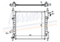 Radiator, engine cooling 62022A Nissens