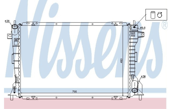 Radiator, engine cooling 62033 Nissens