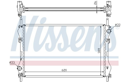 Radiator, engine cooling 62044A Nissens, Image 2