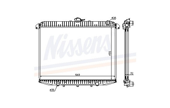 Radiator, engine cooling 62069A Nissens