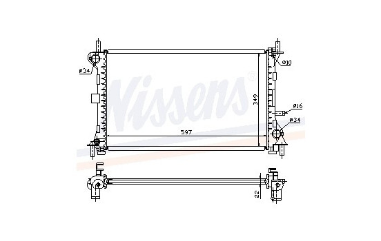 Radiator, engine cooling 62075A Nissens, Image 2