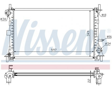 Radiator, engine cooling 62075A Nissens, Image 3