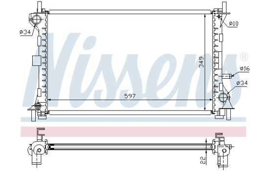 Radiator, engine cooling 62075A Nissens, Image 3