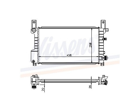 Radiator, engine cooling 62076A Nissens