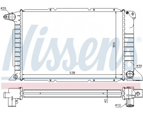 Radiator, engine cooling 62080A Nissens, Image 2