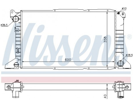 Radiator, engine cooling 62081A Nissens, Image 2
