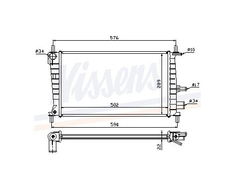 Radiator, engine cooling 62082A Nissens