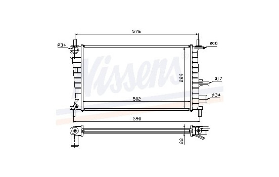 Radiator, engine cooling 62082A Nissens
