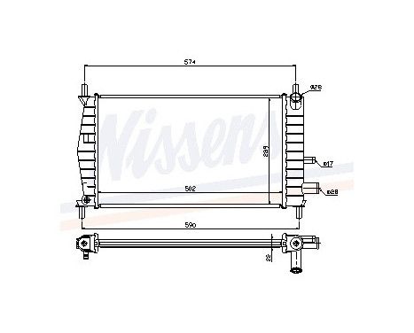 Radiator, engine cooling 62085A Nissens