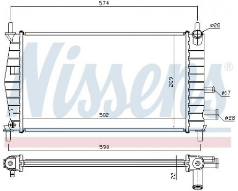 Radiator, engine cooling 62085A Nissens, Image 2