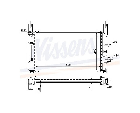 Radiator, engine cooling 62117A Nissens