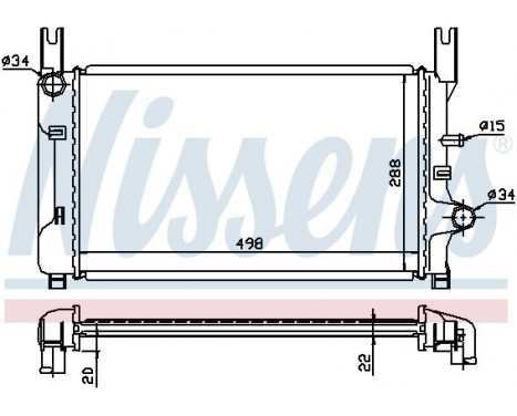 Radiator, engine cooling 62117A Nissens, Image 2