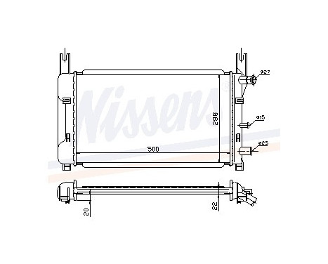 Radiator, engine cooling 62121A Nissens