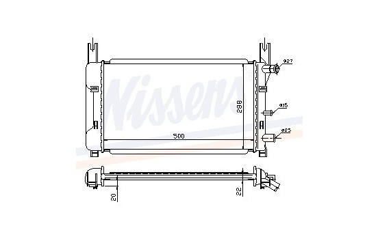 Radiator, engine cooling 62121A Nissens
