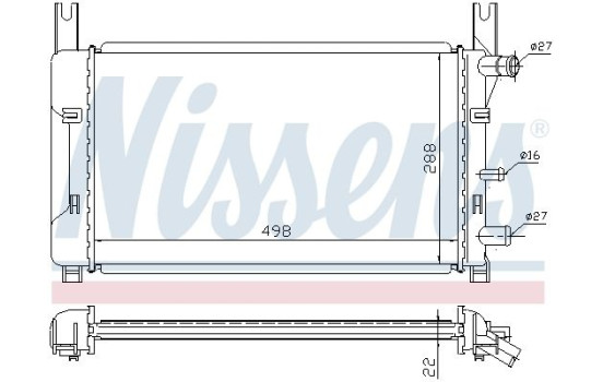 Radiator, engine cooling 62121A Nissens, Image 2