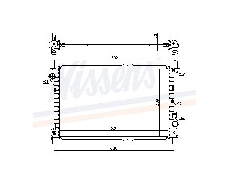 Radiator, engine cooling 62156A Nissens