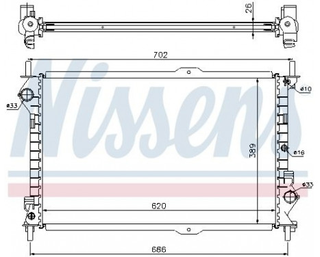 Radiator, engine cooling 62156A Nissens, Image 2